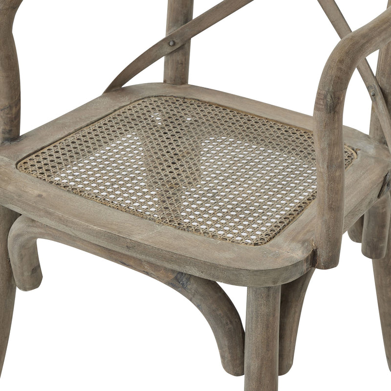 Cross Back Chair With Rush Seat