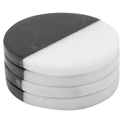 Black and White Marble Coasters (Set of 4)