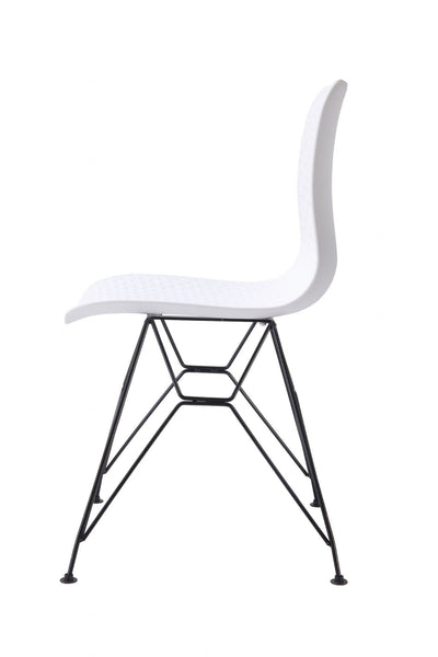 Set of 4 White Celle Plastic Chairs
