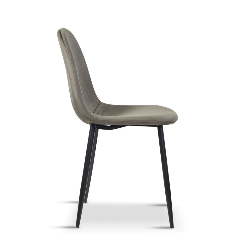x4 AMES Grey Velvet Upholstered Dining Chair