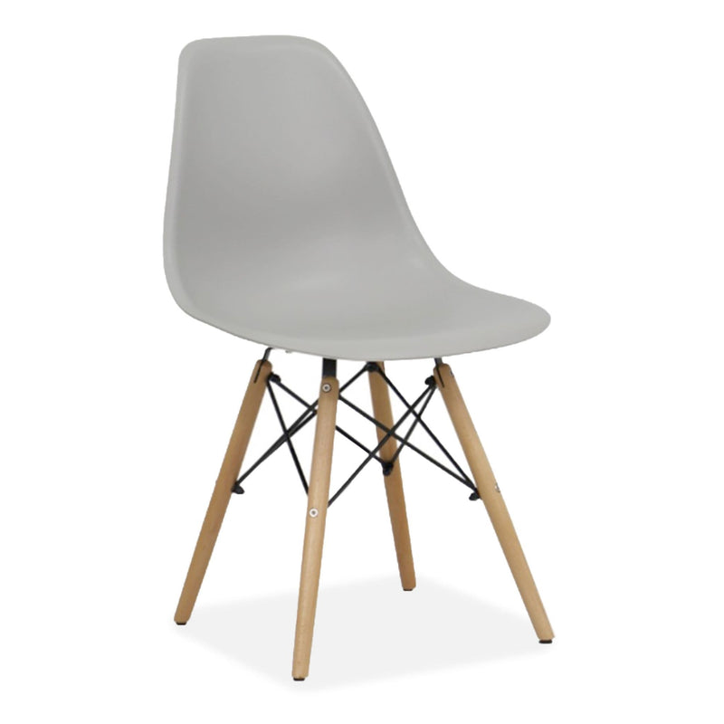 x4 Eiffel Style Plastic Dining Chair, Light Grey