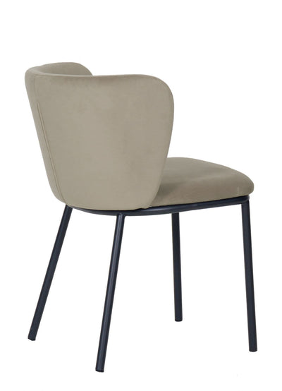 x2 Mandy Velvet Dining Chair Light Grey