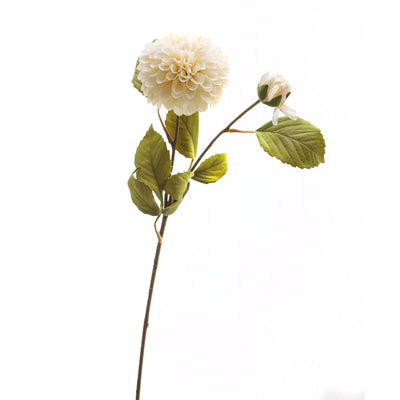 Faux White Dahlia Stem