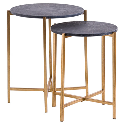 Black marble side tables