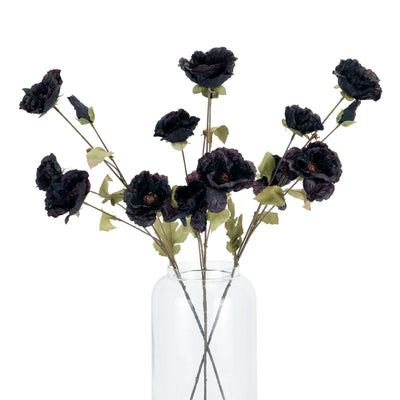 Tall Faux Black Poppy Stem