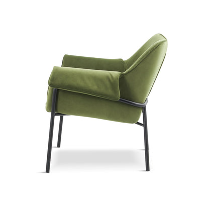 x1 DURHAM Olive Green Velvet Armchair-Lounge Chair