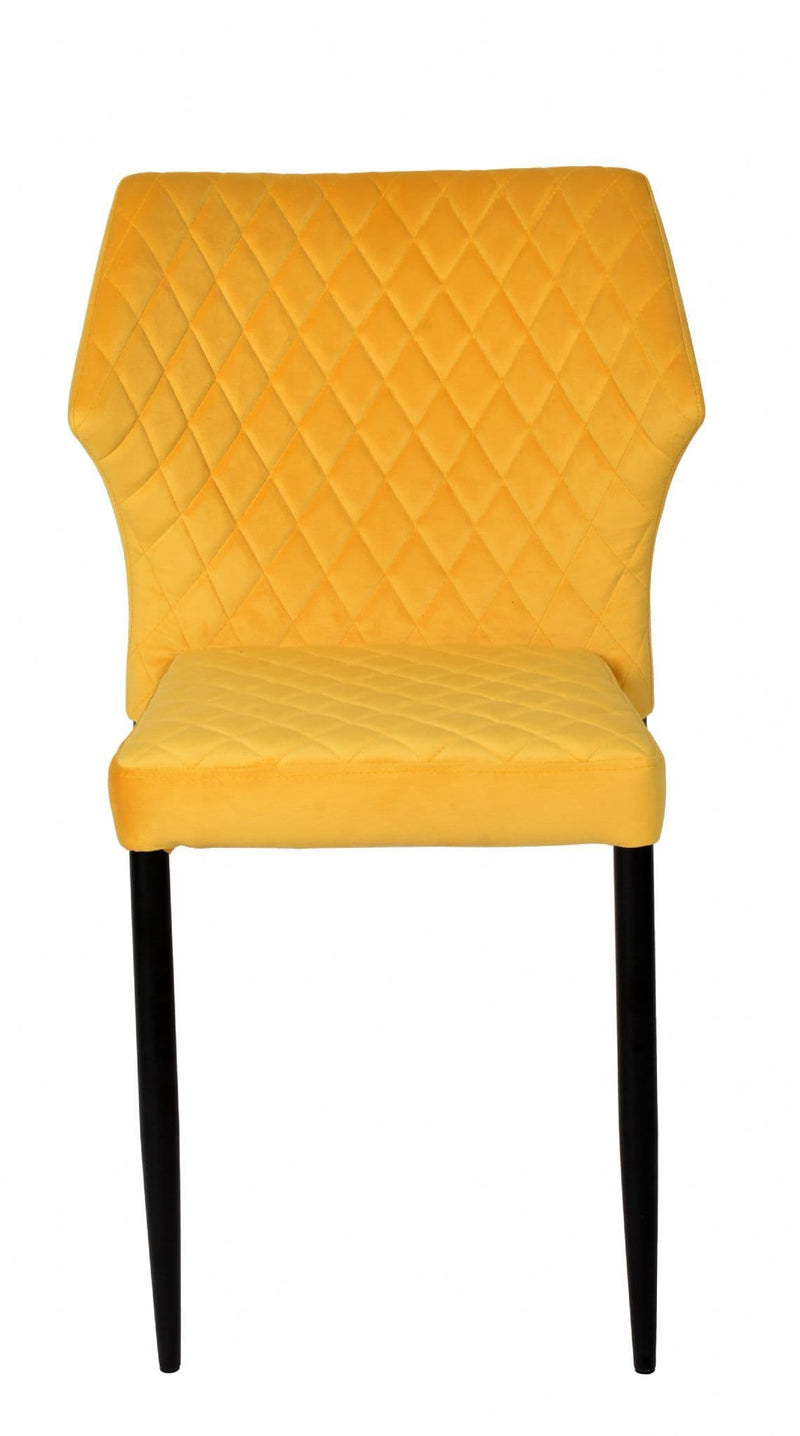 x4 EKO Yellow Velvet Dining Chair