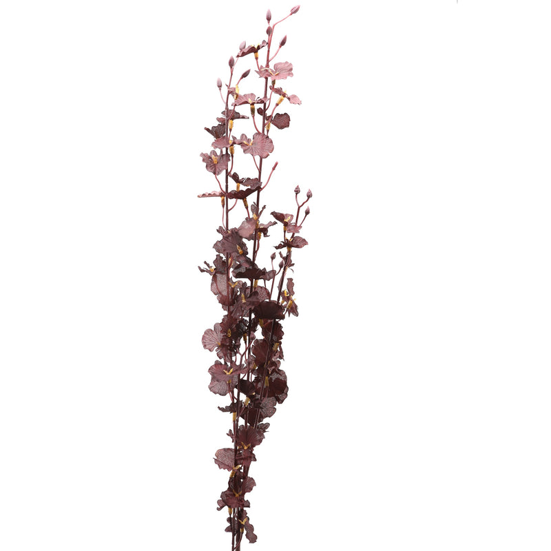 Faux Deep Purple Dancing Orchid Stem