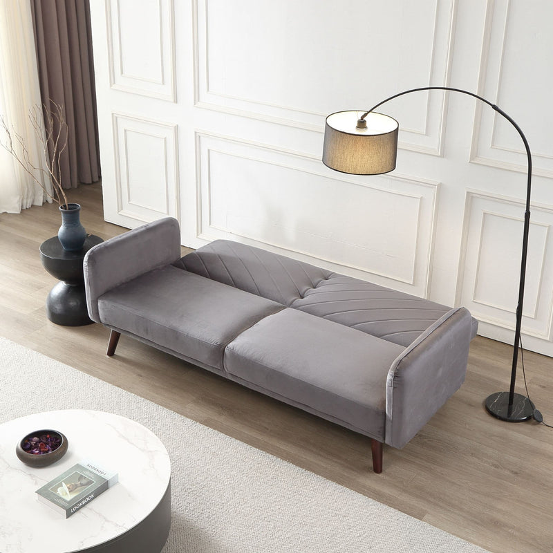 Rosso 3 Seater Grey Velvet Sofa Bed