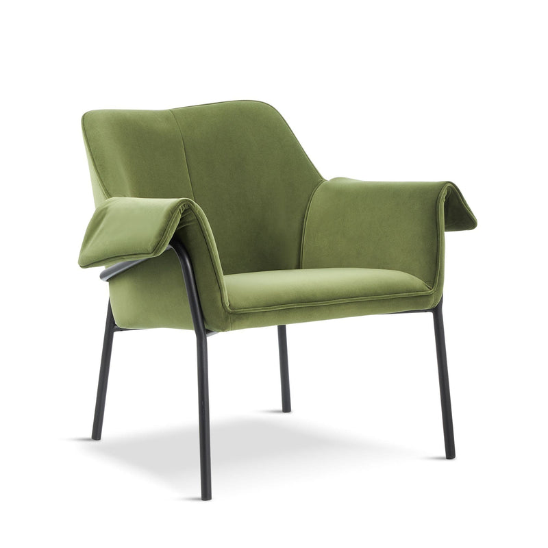 x1 DURHAM Olive Green Velvet Armchair-Lounge Chair