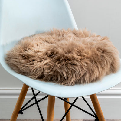 Round Sheepskin Chair Pad