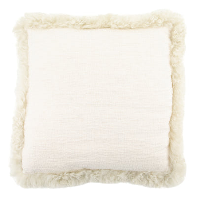 Linen Cushion Sheepskin Trim