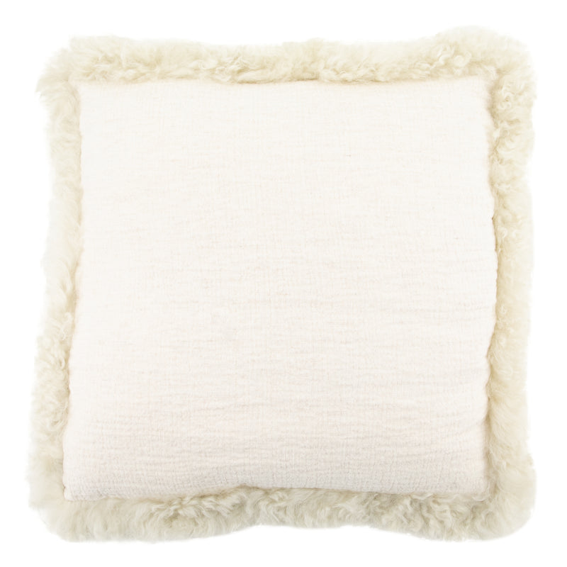 Linen Cushion Sheepskin Trim