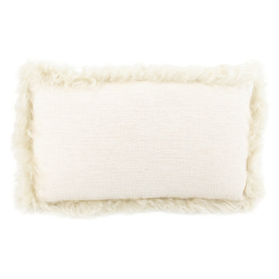 Linen Cushion Sheepskin Trim