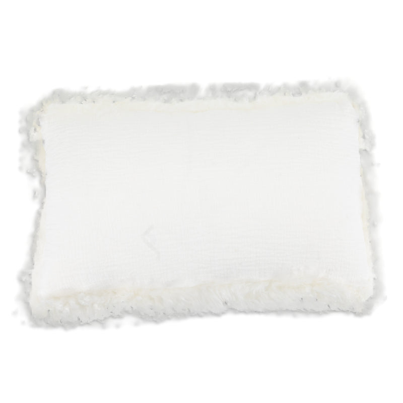 Linen Cushion Sheepskin Trim