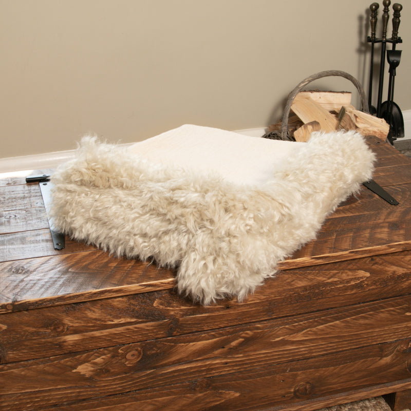 Linen Blanket Sheepskin Trim