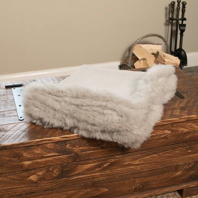 Linen Blanket Sheepskin Trim