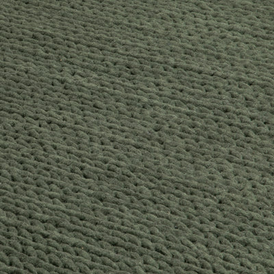 Knitted Green Wool Rug