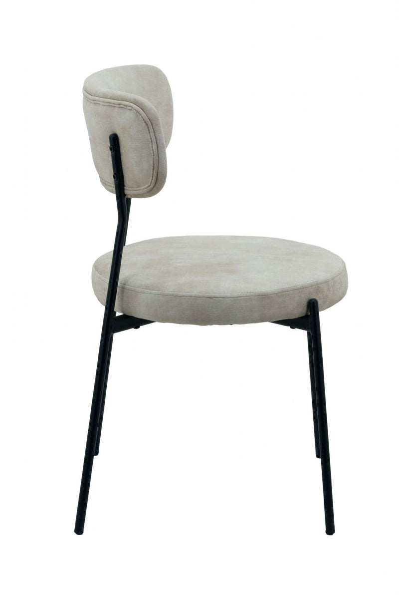 x2 Cream Velvet Dining Chairs (Stackable)