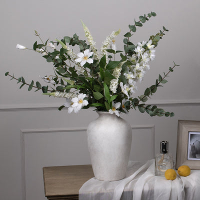 Tall White Faux Delphinium Stem