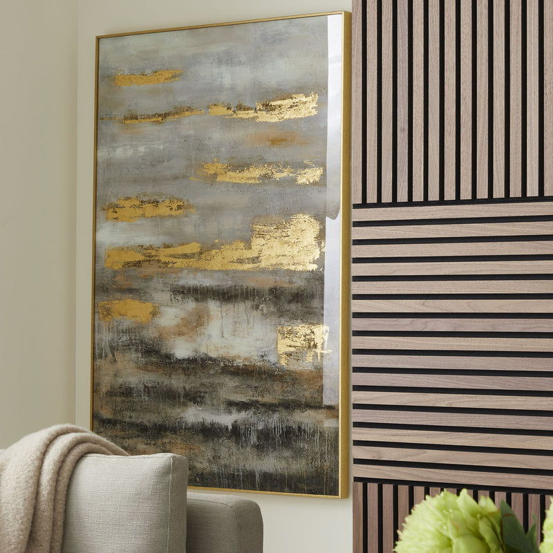 Grey and Gold Abstract Art