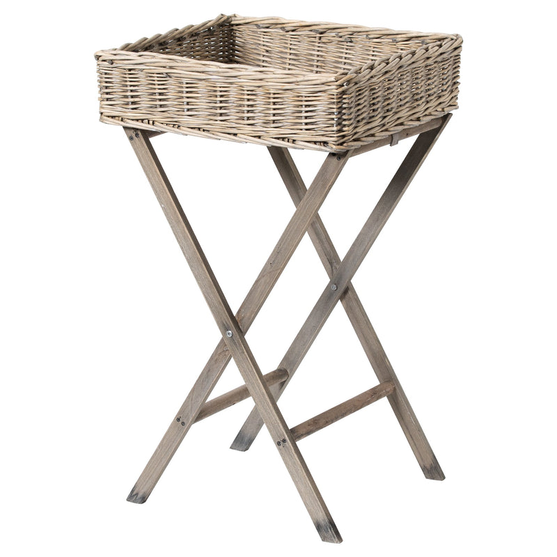 Large Natural Wicker Basket Butler Tray