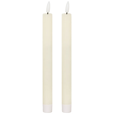 Luxe Collection Natural Glow S/ 2 Ivory LED Dinner Candles