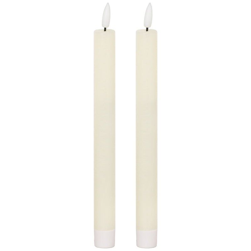 Luxe Collection Natural Glow S/ 2 Ivory LED Dinner Candles