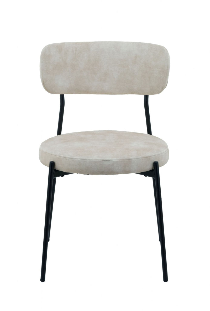x2 Cream Velvet Dining Chairs (Stackable)