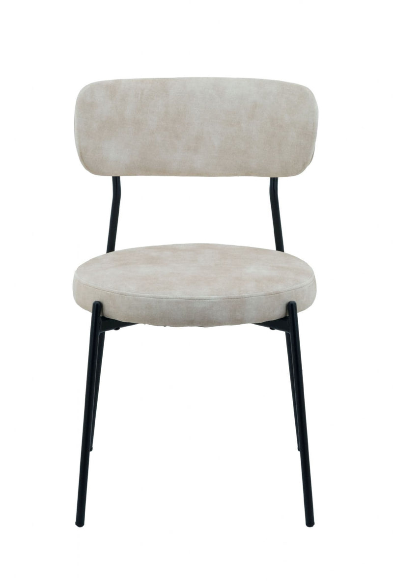 x2 Stackable Glenn Velvet Dining Chairs- Cream