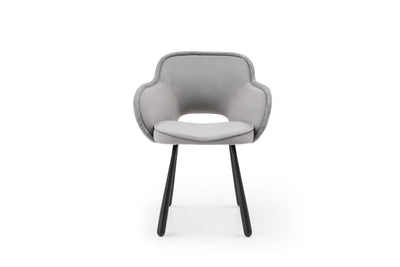 x2 Claudia Art Deco Dining Chairs -Grey