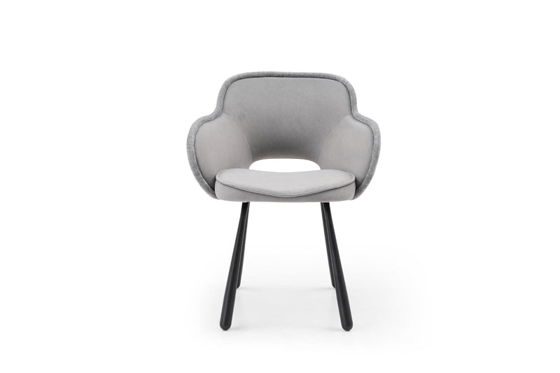 x2 Claudia Art Deco Dining Chairs -Grey