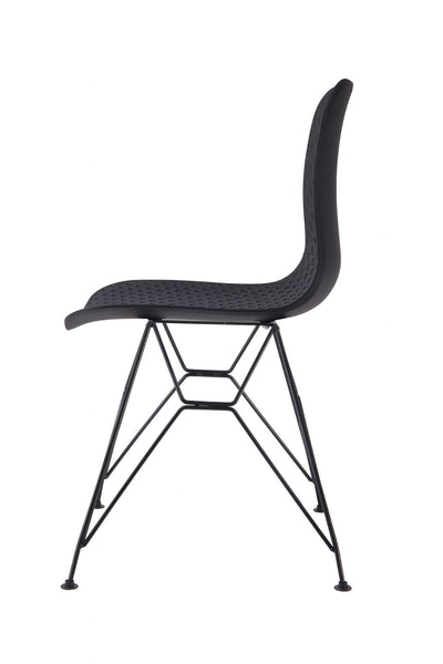 Set of 4 Black Celle Plastic Chairs