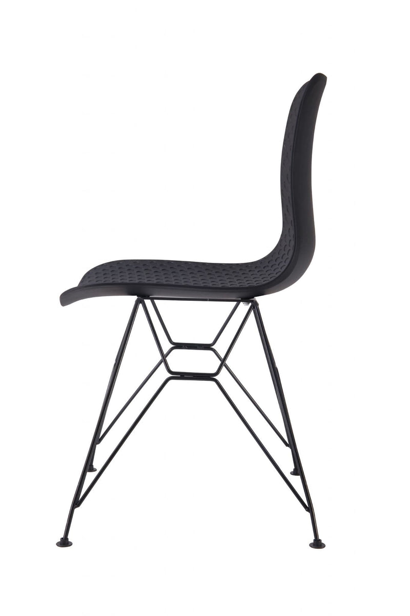 Set of 4 Black Celle Plastic Chairs