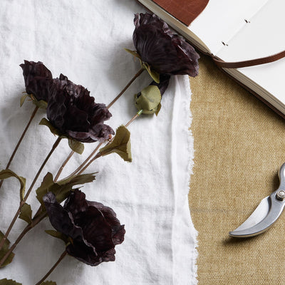 Tall Faux Black Poppy Stem