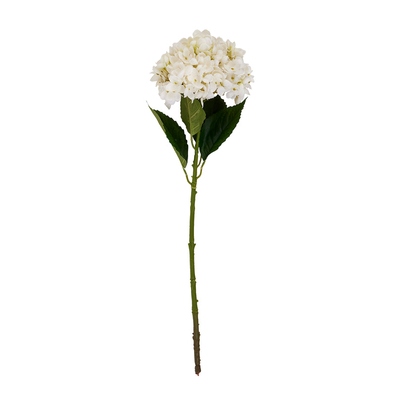 Faux White Hydrangea Stem