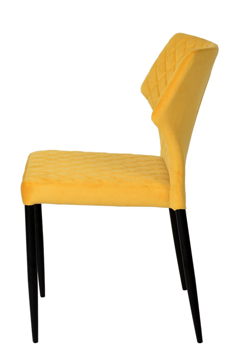 x4 EKO Yellow Velvet Dining Chair