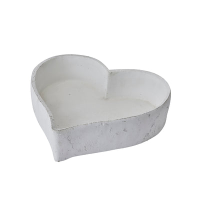 Set Of Three Large Matt White Ceramic Dishes (Heart)