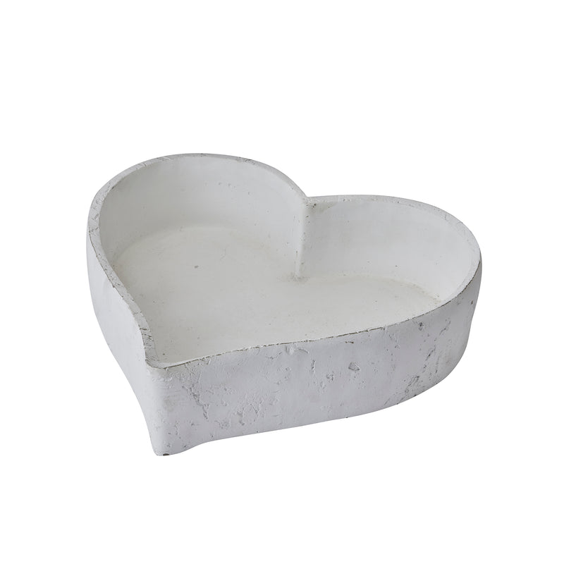 Set Of Three Large Matt White Ceramic Dishes (Heart)
