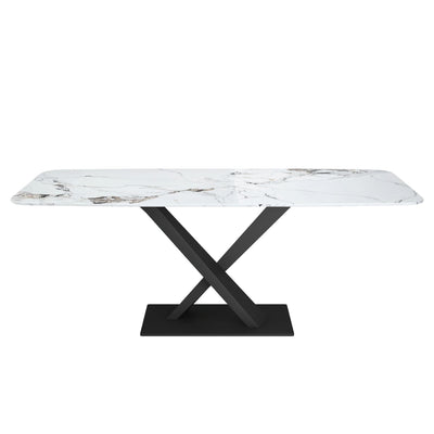 Alakananda White Sintered Stone Dining Table 160cm x 80cm