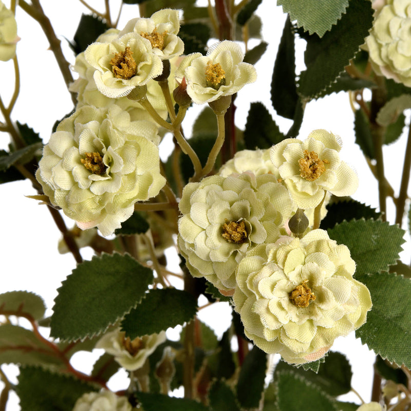 Faux Green Wild Meadow Rose