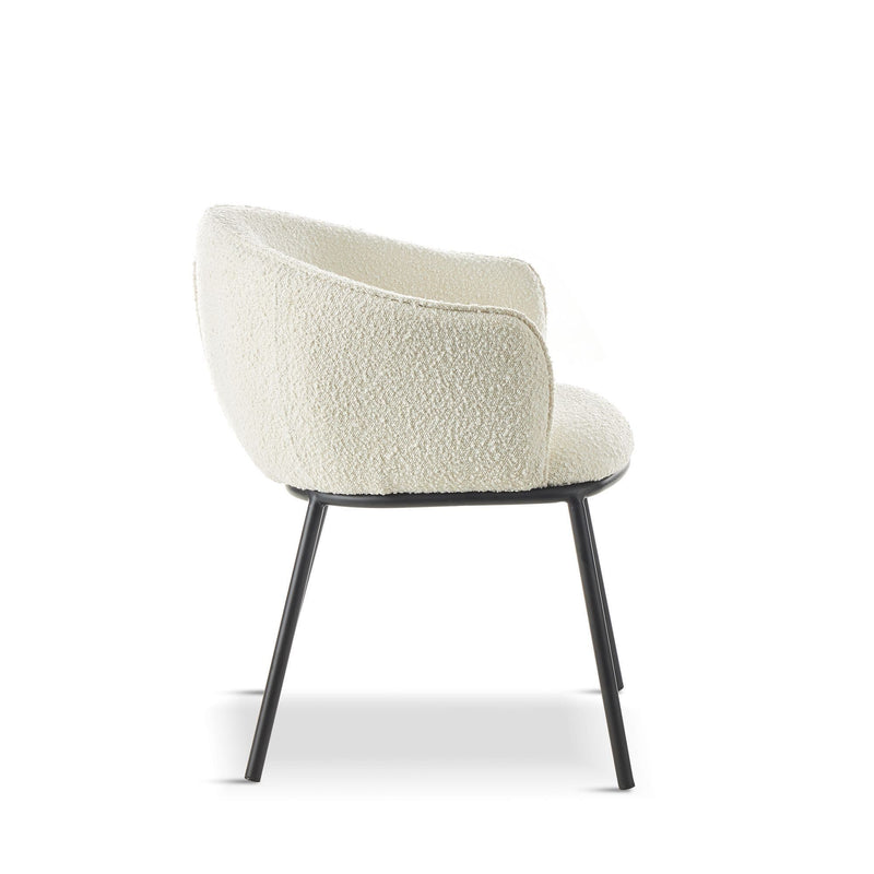 x1 DUKE Boucle White Dining Chair