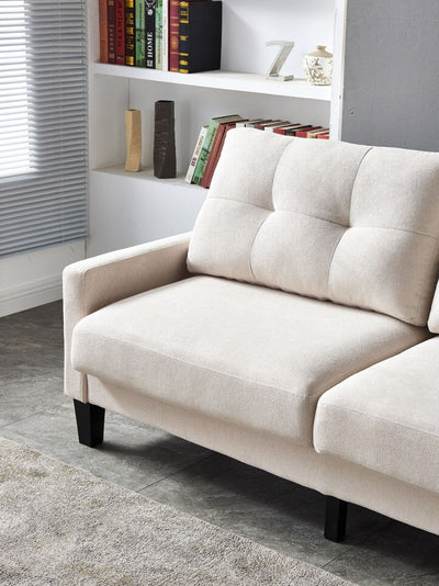 ENKO 2 Seater Beige Fabric Sofa