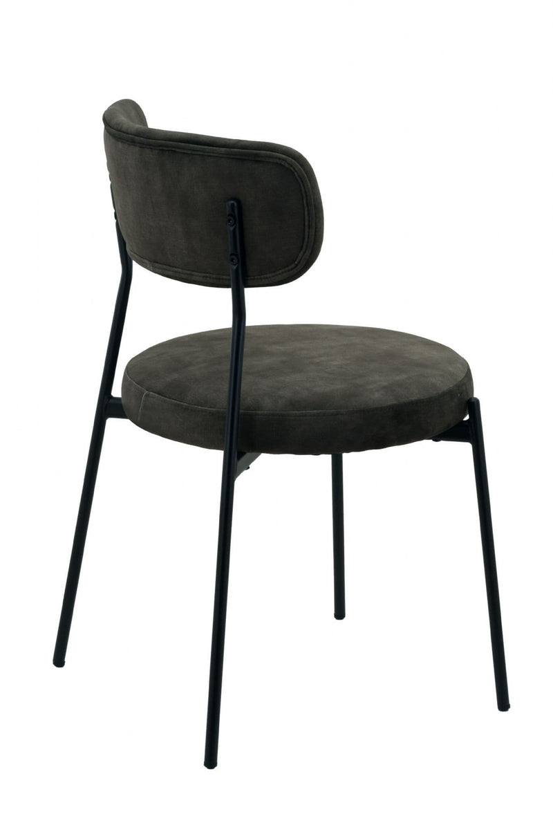 x2 Stackable Glenn Velvet Dining Chairs- Dark Green