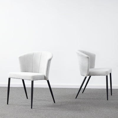x4 MASON White Fabric Dining Chair