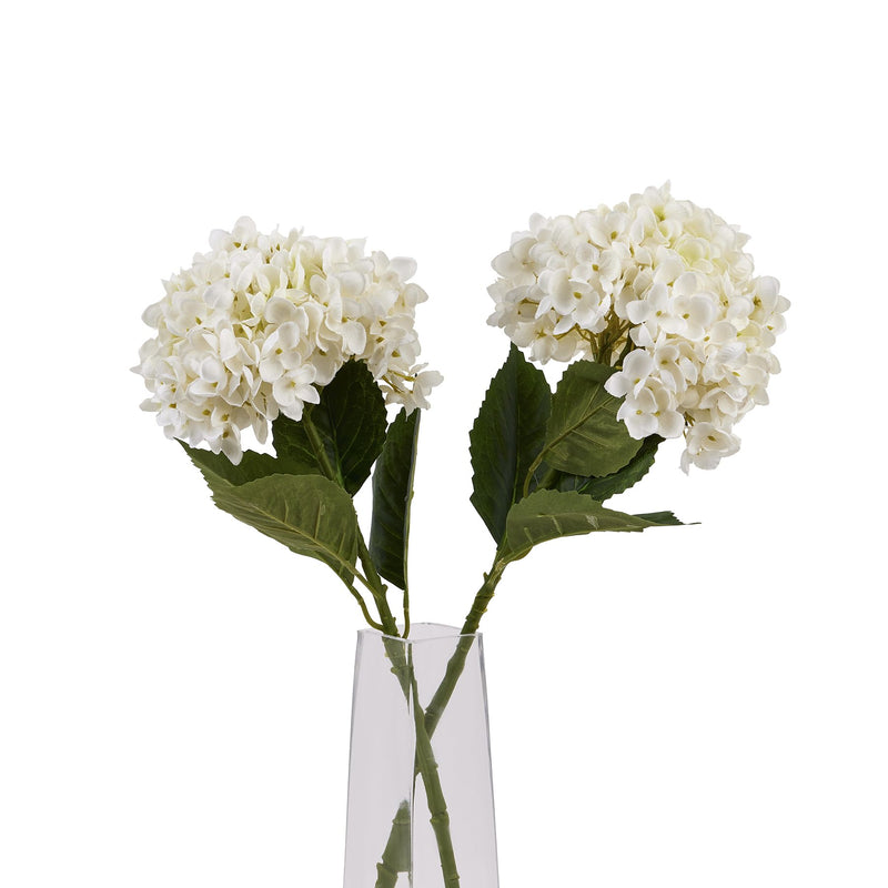 Faux White Hydrangea Stem