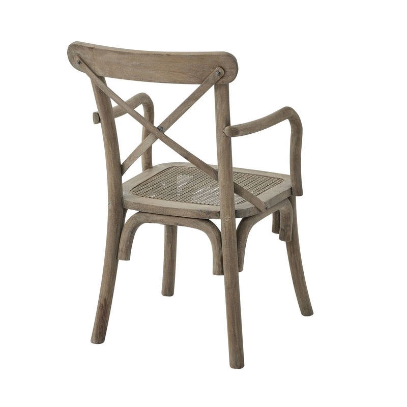 Cross Back Chair With Rush Seat