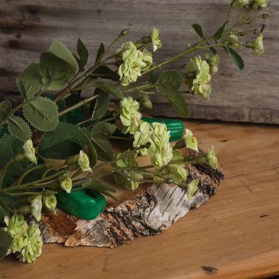 Faux Green Wild Meadow Rose