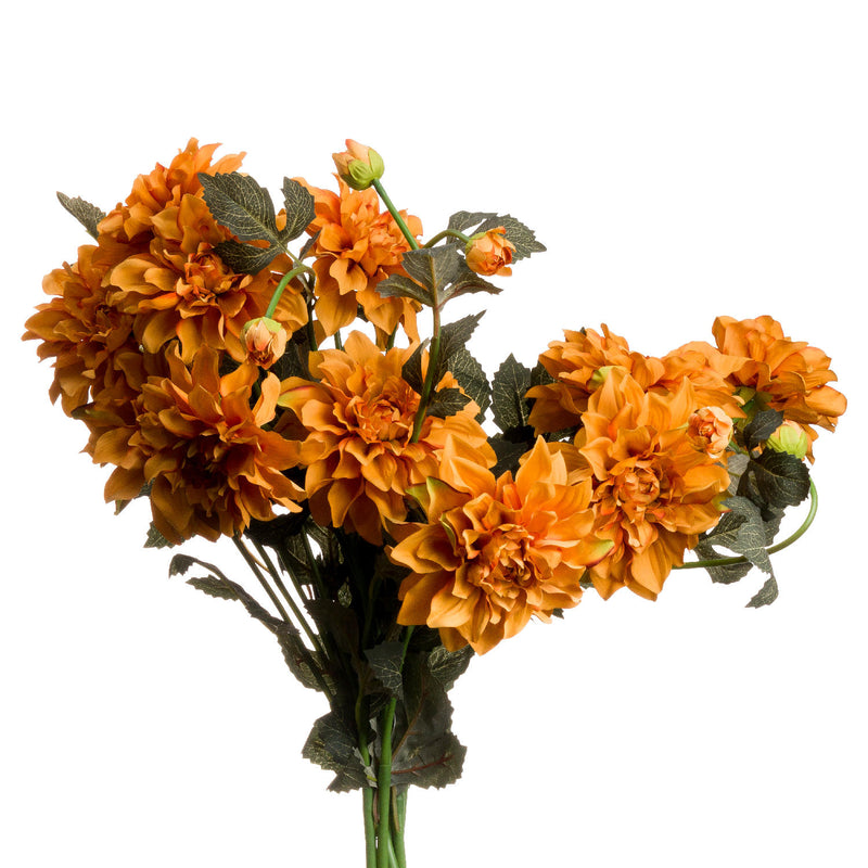Faux Orange Dahlia Spray