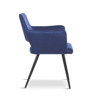 x2 Deep Blue Velvet Harrod Chair